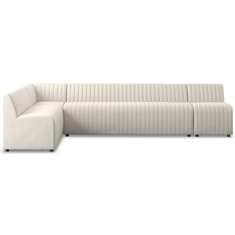 Augustine 134" Dining L-Shape Banquette, Capri Oatmeal by Four Hands