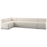 Augustine 134" Dining L-Shape Banquette, Capri Oatmeal by Four Hands