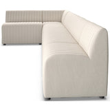 Augustine 134" Dining L-Shape Banquette, Capri Oatmeal by Four Hands
