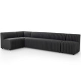 Augustine 135" L-Shaped Banquette, Boucle Charcoal-Furniture - Dining-High Fashion Home