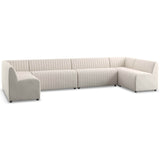 Augustine 154" Dining U-Shape Banquette, Capri Oatmeal by Four Hands