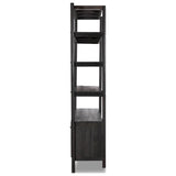Reza Wide Bookcase, Worn Black Acacia by Four Hands — SID_1