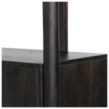 Reza Wide Bookcase, Worn Black Acacia by Four Hands — DET_1