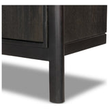 Reza Wide Bookcase, Worn Black Acacia by Four Hands — DET_1
