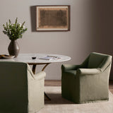Bridges Slipcover Dining Arm Chair, Brussels Khaki-Furniture - Dining-High Fashion Home