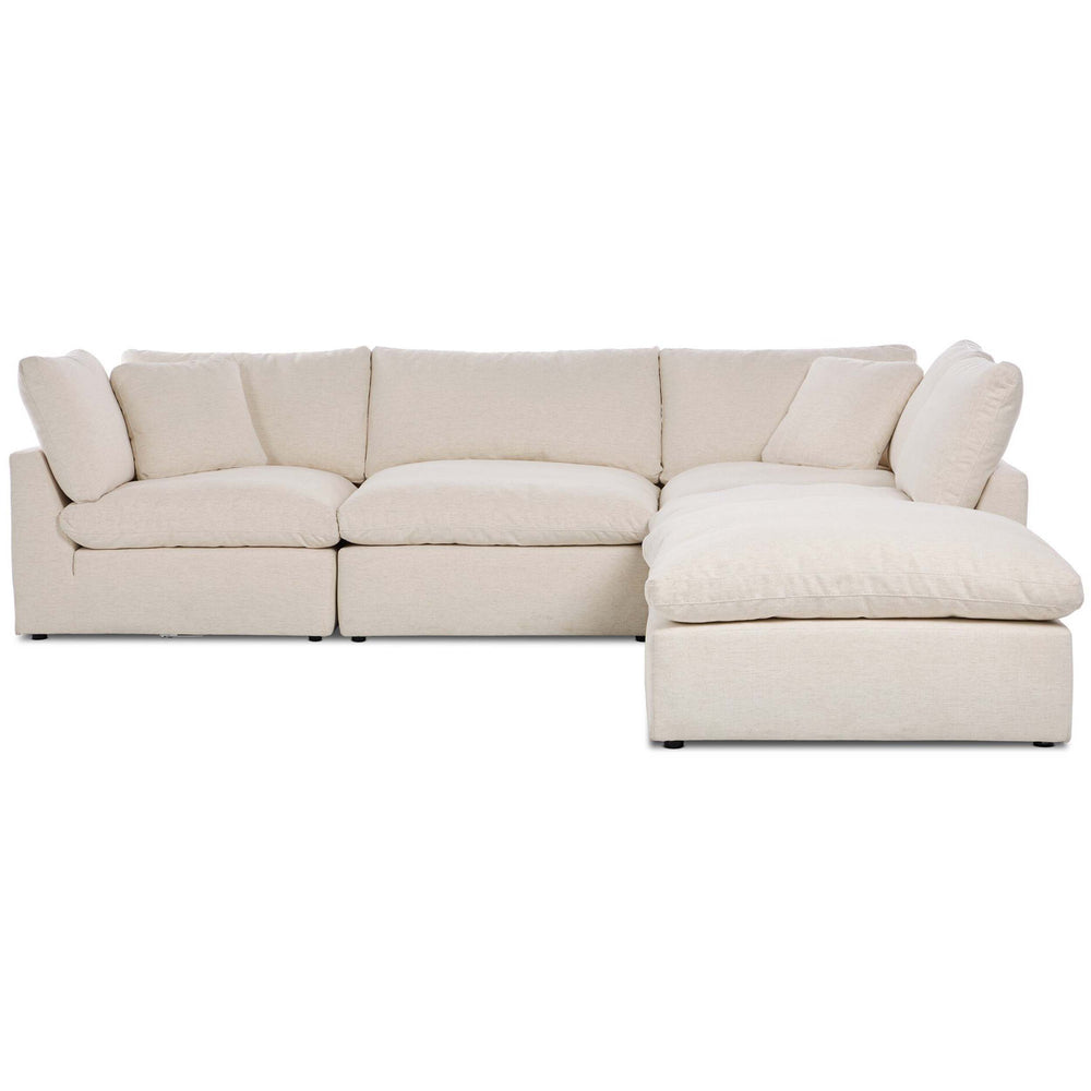 Stevie 4 Piece Sectional w/ Ottoman, Nomad Snow by Four Hands