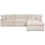 Stevie 4 Piece Sectional w/ Ottoman, Nomad Snow by Four Hands