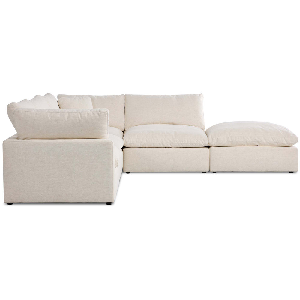 Stevie 4 Piece Sectional w/ Ottoman, Nomad Snow by Four Hands