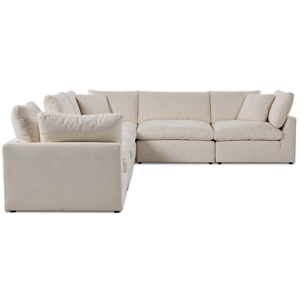 Stevie 5 Piece Sectional w/Ottoman, Nomad Snow by Four Hands