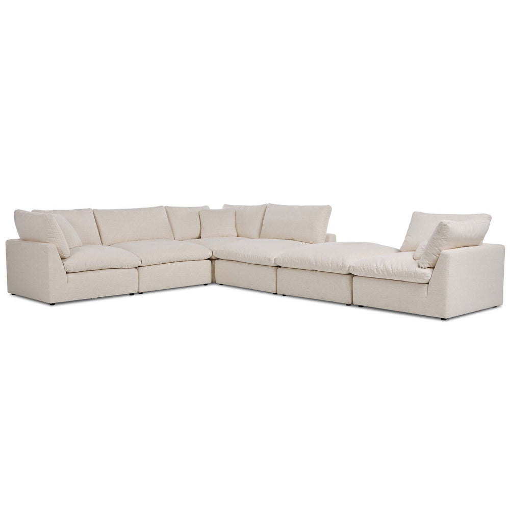 Stevie 5 Piece Sectional w/Ottoman, Nomad Snow by Four Hands