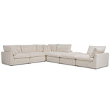 Stevie 5 Piece Sectional w/Ottoman, Nomad Snow by Four Hands