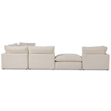 Stevie 5 Piece Sectional w/Ottoman, Nomad Snow by Four Hands
