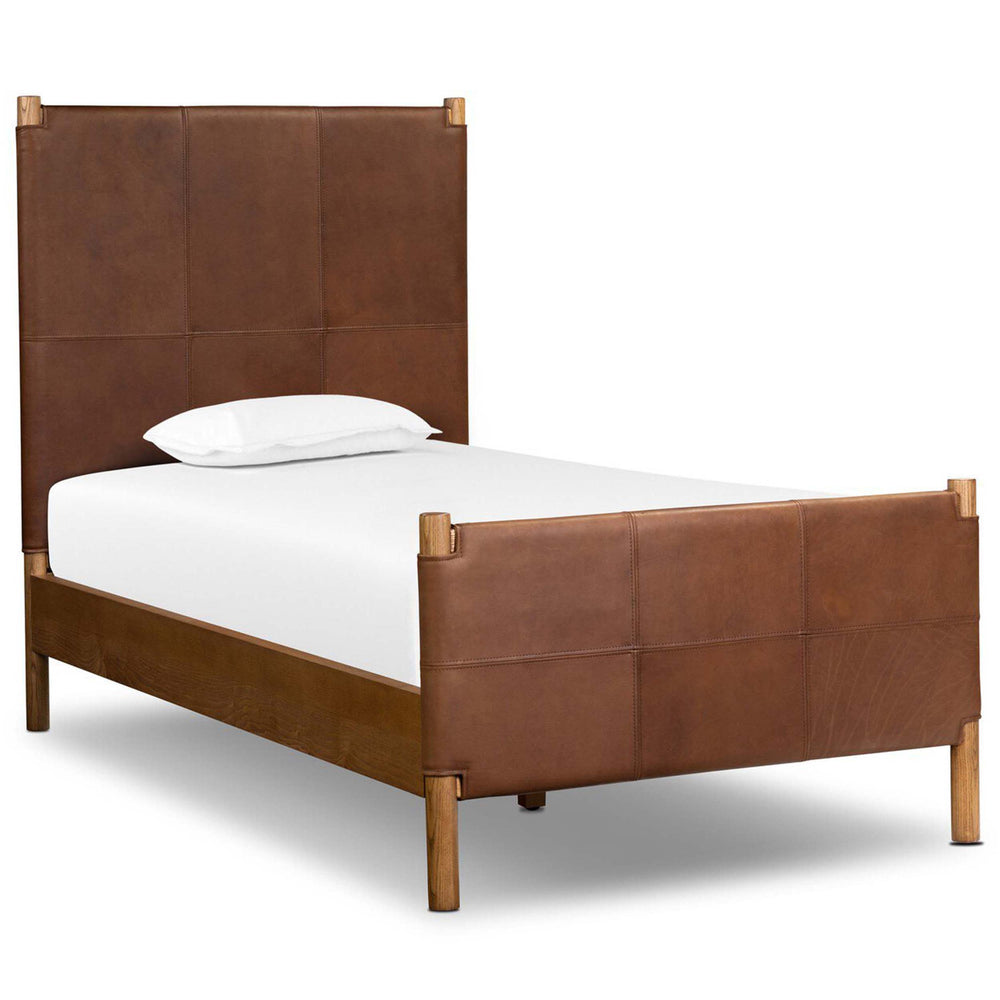Salado Leather Twin Bed, Heirloom Sienna by Four Hands
