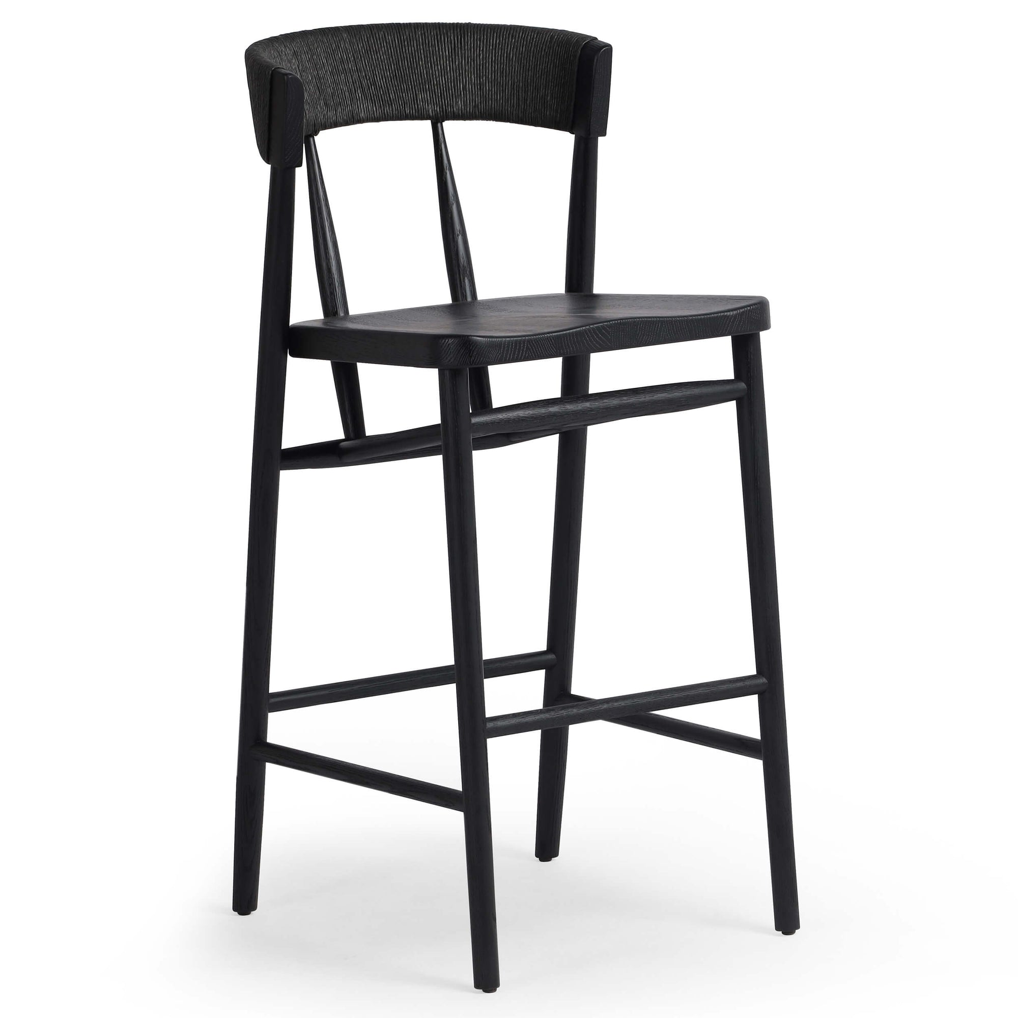 Buxton Bar Counter Stool Black Oak High Fashion Home