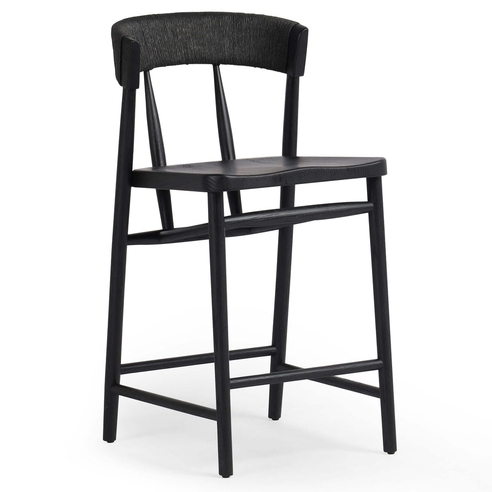 Buxton Counter Stool, Black Oak-Furniture - Dining-High Fashion Home