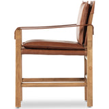 Lenz Leather Dining Arm Chair, Sonoma Chestnut-Furniture - Dining-High Fashion Home