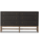 Fiona 6 Drawer Dresser, Black Raffia-Furniture - Storage-High Fashion Home