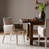Monza Dining Arm Chair, Mixt Linen Natural-Furniture - Dining-High Fashion Home