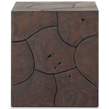 Tomlin Outdoor End Table, Saddle Brown by Four Hands