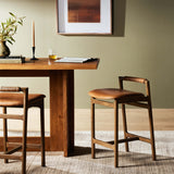 Baden Leather Counter Stool, Haven Tobacco-Furniture - Dining-High Fashion Home