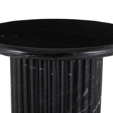 Oranda End Table, Black Marble-Furniture - Accent Tables-High Fashion Home