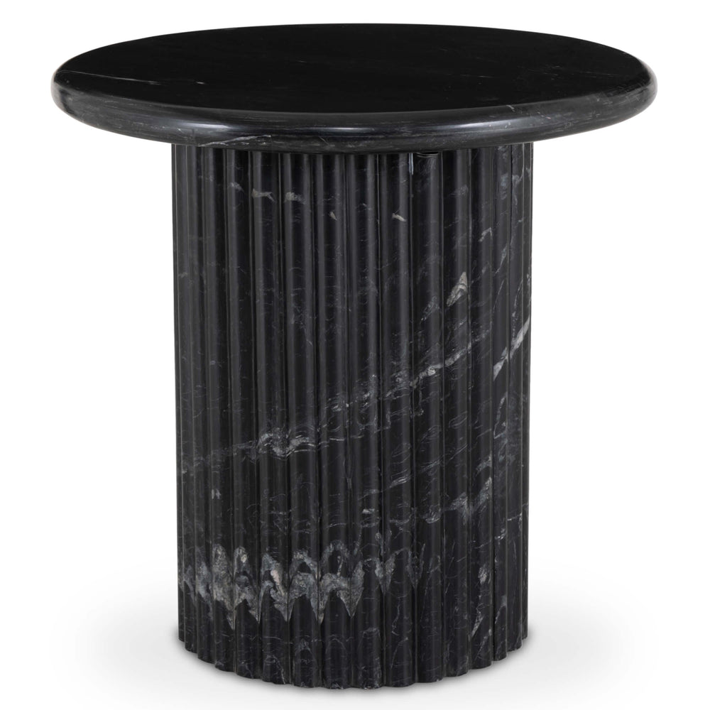 Oranda End Table, Black Marble-Furniture - Accent Tables-High Fashion Home