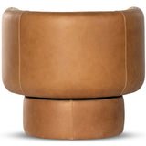 Adriel Leather Swivel Chair, Palermo Cognac-Furniture - Chairs-High Fashion Home
