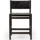 Kena Leather Counter Stool, Sonoma Black/Charcoal-Furniture - Dining-High Fashion Home