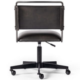 Wharton Desk Chair, Distressed Black-Furniture - Office-High Fashion Home