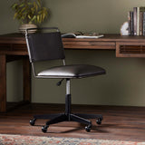 Wharton Desk Chair, Distressed Black-Furniture - Office-High Fashion Home