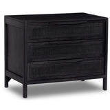 Sydney Large Nightstand, Black Wash w/Black Cane-Furniture - Bedroom-High Fashion Home