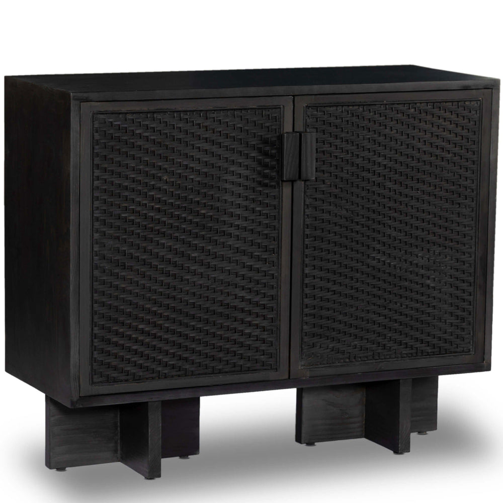 Levon Bar Cabinet, Black-Furniture - Storage-High Fashion Home