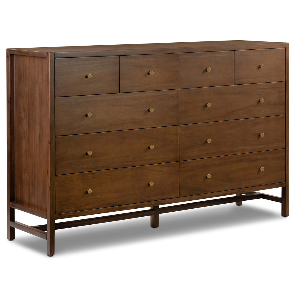 Sullivan 10 Drawer Dresser, Saddle Tan