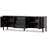 Veta Media Console, Black-Furniture - Storage-High Fashion Home