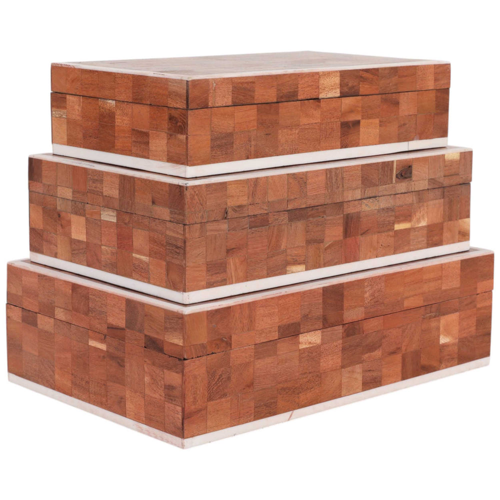Sageholm Boxes, Brown, Set of 3