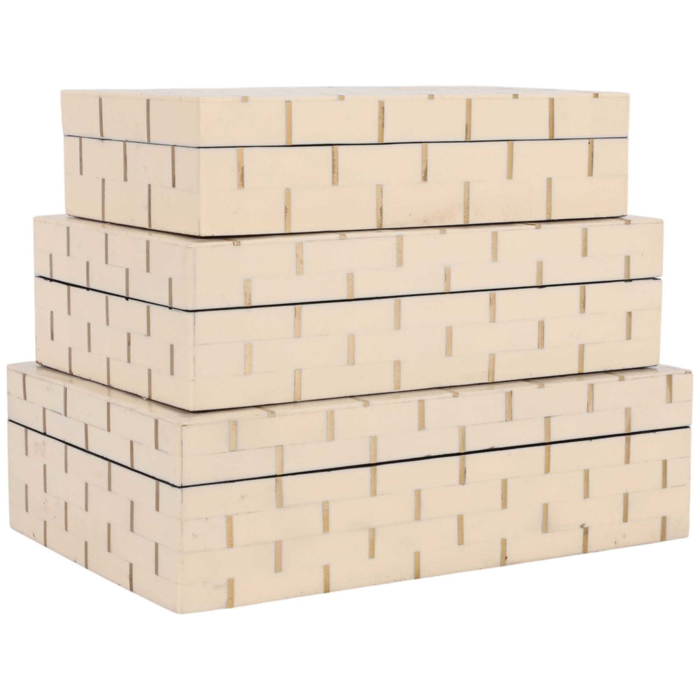 Spencerview Boxes, Ivory, Set of 3