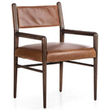 Morena Leather Dining Arm Chair, Sonoma Chestnut, Set of 2-Furniture - Dining-High Fashion Home