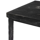 Hammered Iron Coffee Table, Charcoal Marble/Hammered Black-Furniture - Accent Tables-High Fashion Home