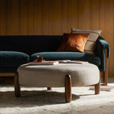 Oaklynn Round Ottoman, Alcala Wheat-Furniture - Chairs-High Fashion Home