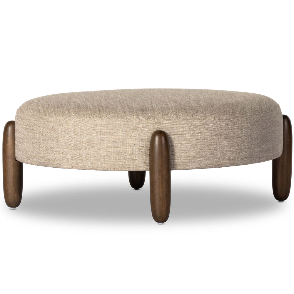 Oaklynn Round Ottoman, Alcala Wheat-Furniture - Chairs-High Fashion Home