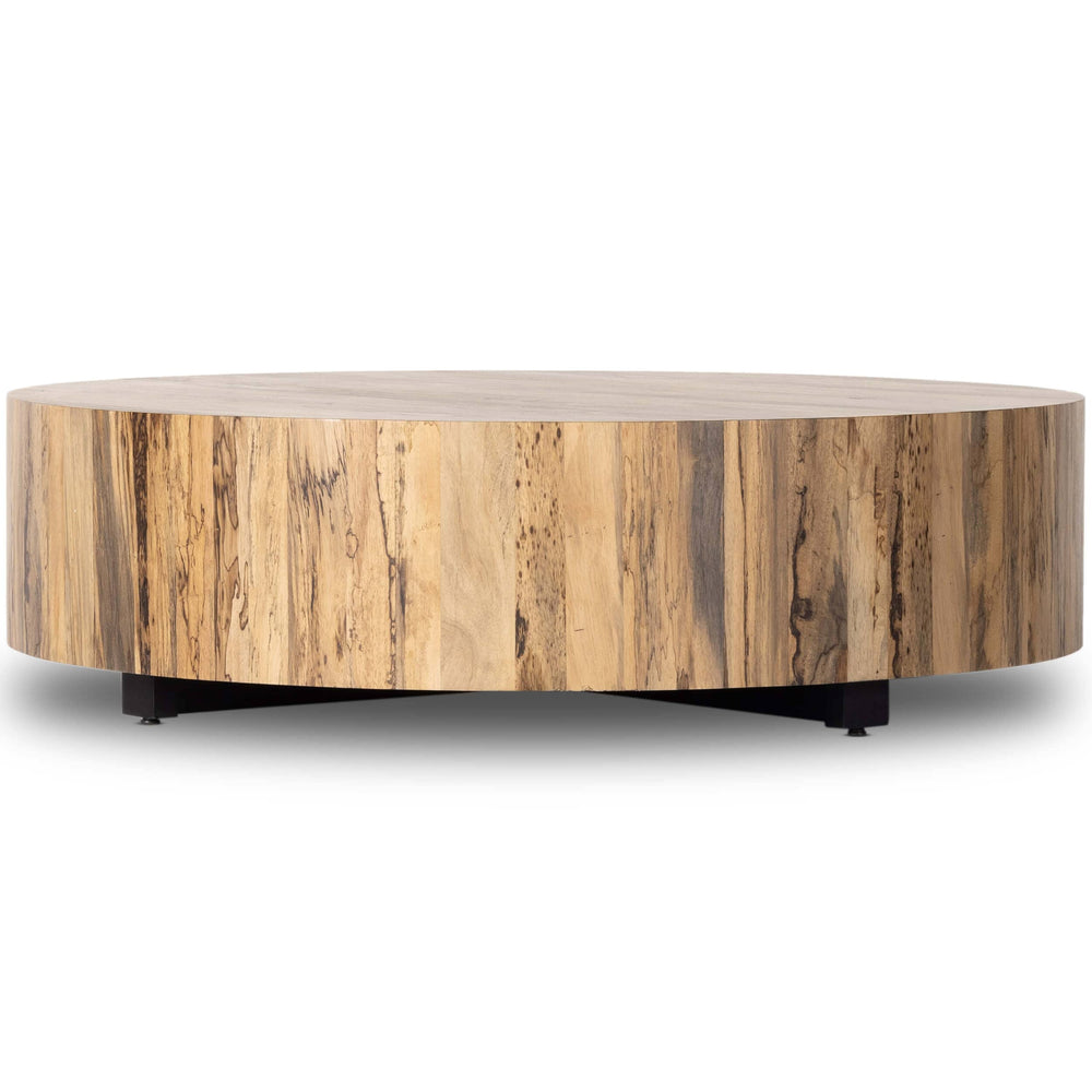 Hudson Large Round Coffee Table, Spalted Primavera-Furniture - Accent Tables-High Fashion Home