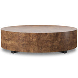 Hudson Large Round Coffee Table, Dark Bark Paper by Four Hands