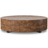 Hudson Large Round Coffee Table, Dark Bark Paper by Four Hands