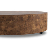 Hudson Large Round Coffee Table, Dark Bark Paper by Four Hands