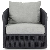 Porto Outdoor Swivel Chair, Alessi Slate/Dark Grey Rope by Four Hands-Furniture - Outdoor-High Fashion Home