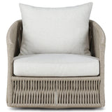 Porto Outdoor Swivel Chair, Alessi Linen/Ivory Rope by Four Hands-Furniture - Outdoor-High Fashion Home