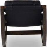 Tarelton Leather Chaise, Carson Black-Furniture - Chairs-High Fashion Home