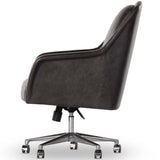 Verne Leather Desk Chair, Sonoma Black-Furniture - Office-High Fashion Home