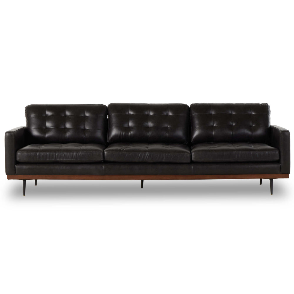 Lexi 99" Leather Sofa, Sonoma Black-Furniture - Sofas-High Fashion Home