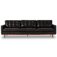 Lexi 99" Leather Sofa, Sonoma Black-Furniture - Sofas-High Fashion Home